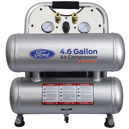 Pulsar Silent Series 4.6 Gallon Aluminum Twin Tank Air Compressor FCE6046S
